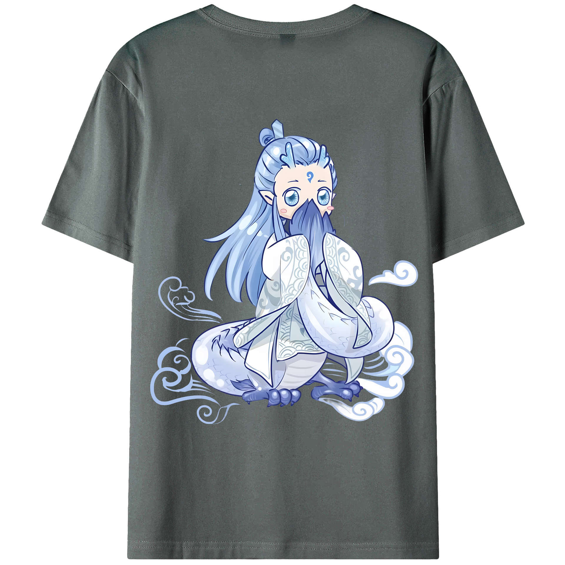 （画像用） Ne Zha 2 ナタ 魔童の大暴れ 綿100％ メンズ半袖Tシャツ（バックプリント） 通気性